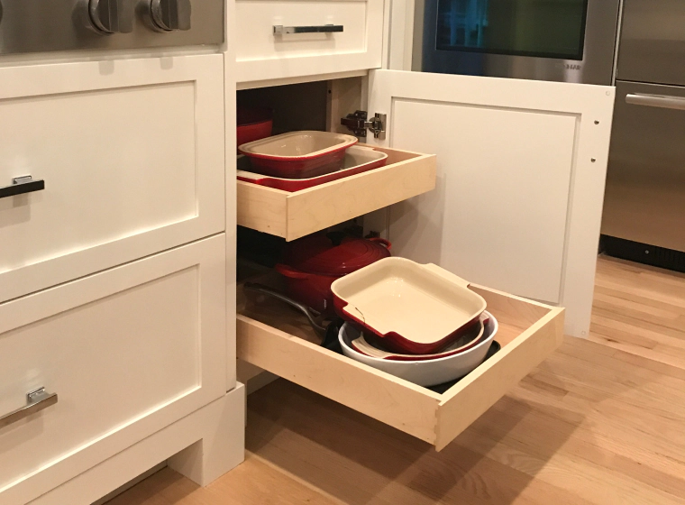 additional custom sliding shelf for kitchen cabinets