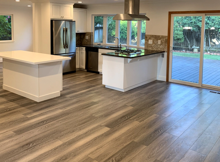 wooden vinyl flooring for kitchen area